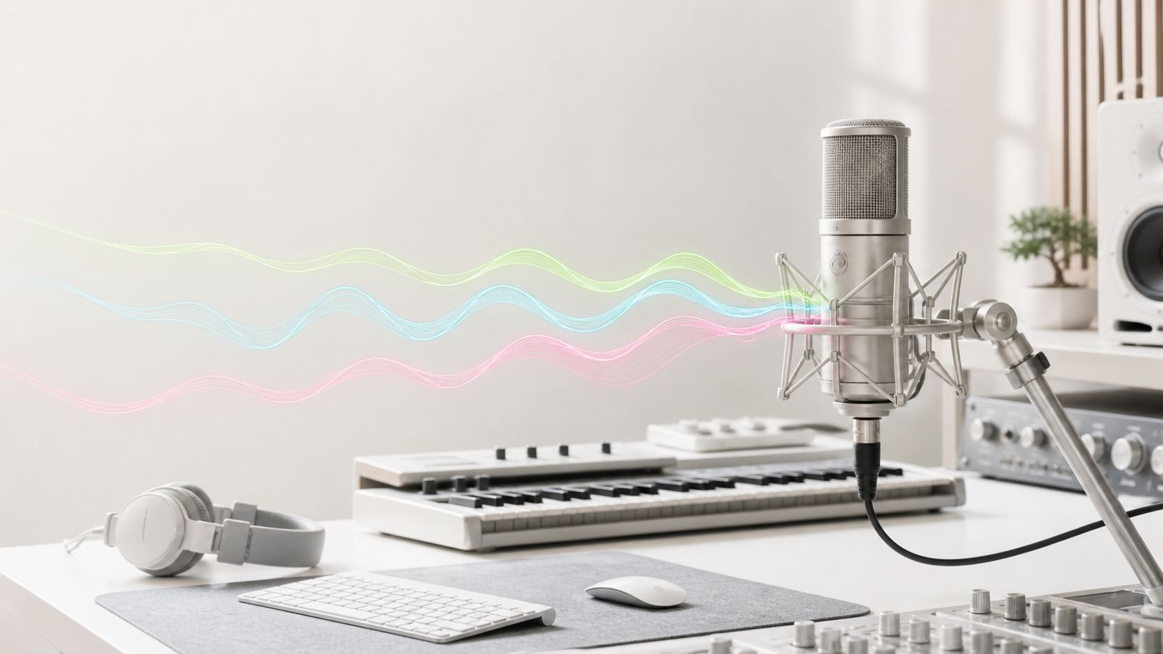 Microfone e controlador MIDI
